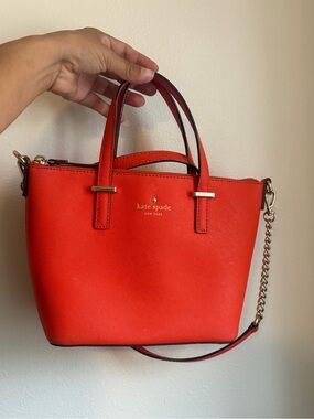 kate spade New York Small Orange Leather Tote